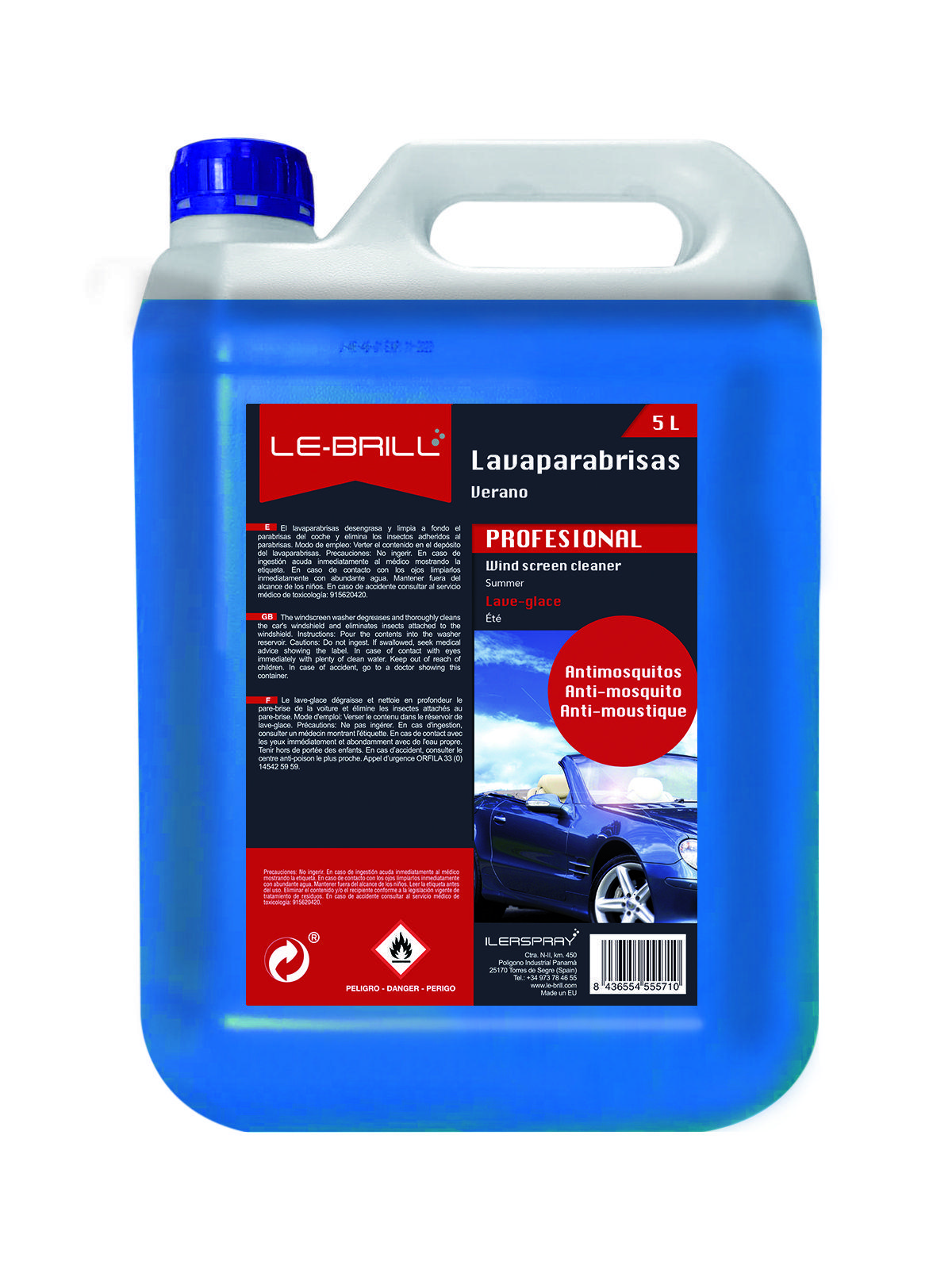 Lavaparabrisas de ANTIMOSQUITOS 5L LE-BRILL