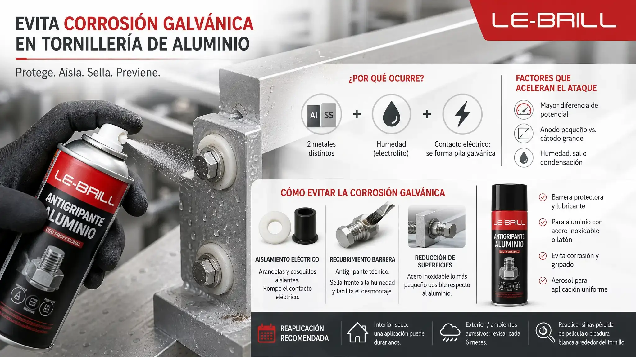 ¿Cómo Evitar la Corrosión Galvánica en Tornillería de Aluminio?